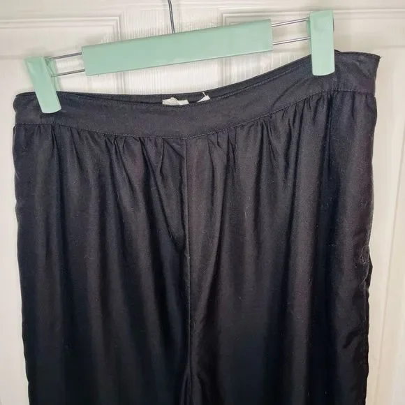 Anthropologie Black Eyelet Cropped Wide-Leg Pants - Picture 6 of 11